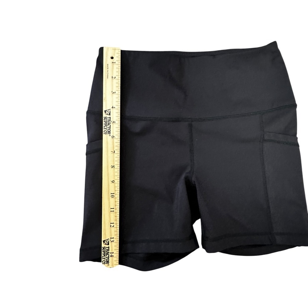AVA Athletic Shorts High Waist Yoga Workout Pocket Bike‎ Shorts Black